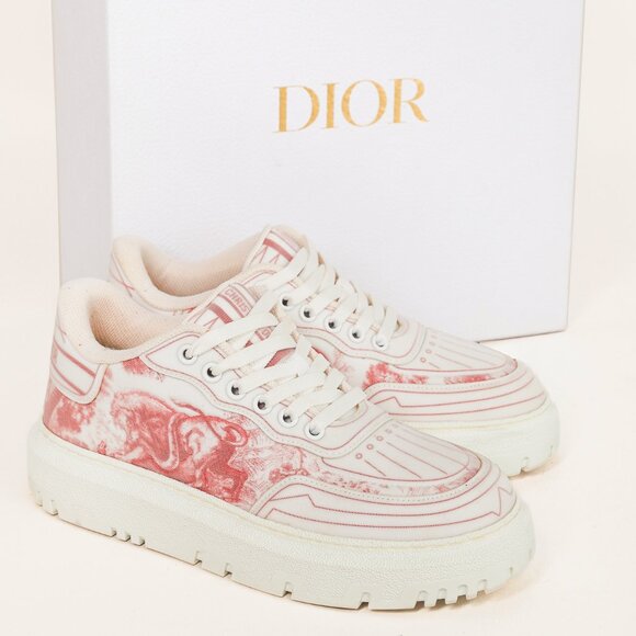 Dior Addict Framboise Toile de Jouy Neoprene Low-Top Sneakers - Picture 13 of 13